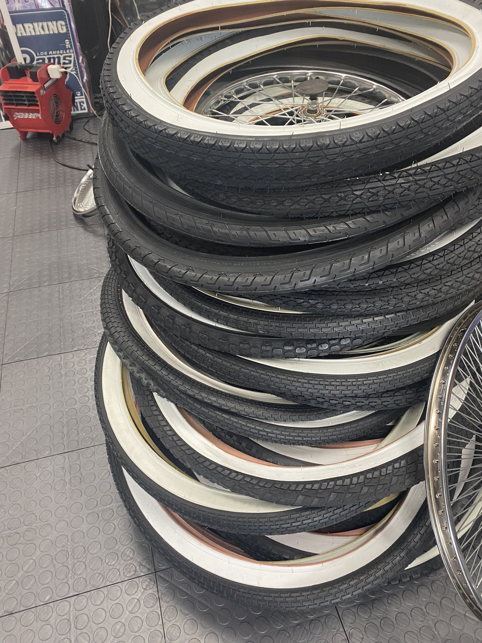 Bicycle Tire Sale Whitewalls 12 Inch 16 Is 28 To 24,26 Is 26.3 20/9 .3 Is Whitewall’s.