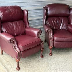 Leather Recliner Chairs BarcaLounger Like New 