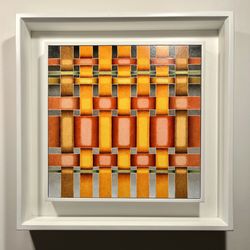 2011 Original Painting on Panel Weaving #16 (For David) by MARK LEONARD 12"x`12"
