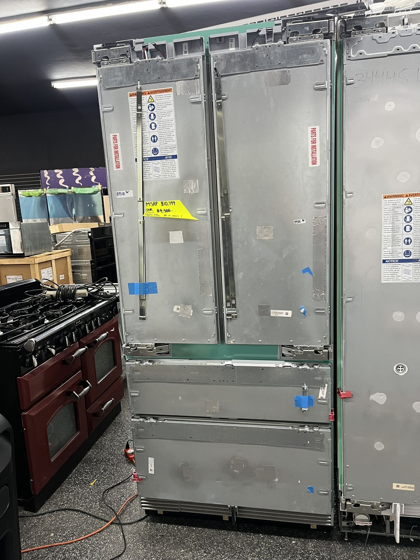 New 4 Door Built In Thermador Panel Ready 36” Fridge Internal Water