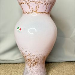 Pink and gold Italian Murano glass vase #MuranoGlass #ItalianVase #roomdecor