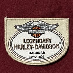 Legendary Harley Davidson  Baghdad since 2003 Cloth Patch, Theatre Made