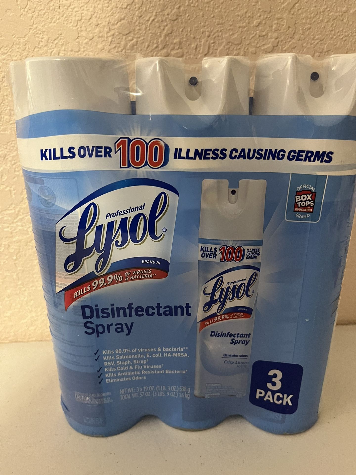Lysol Disinfectant Spray, Crisp Linen Scent (19 oz., 3 pk.)