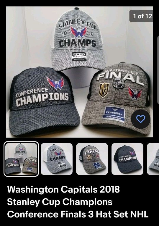 Washington Capitals 2018 Stanley Cup Champions Conference Finals 3 Hat Set NHL
