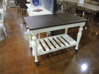 Steve Silver Joanna Kitchen Cart - Two-Tone Ivory And Mocha | Furniture