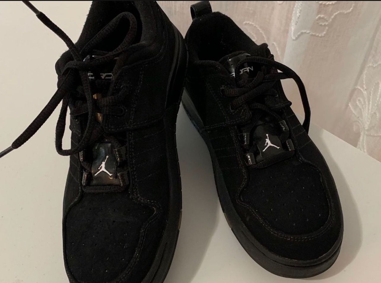 Michael Jordan Ladies Sneakers, Black Suede Size 5-1/2