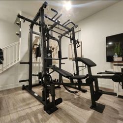 Vesta Smith Machine 1001 | Adj Bench W/ Leg Developer And Preacher Station |Gym Equipment | Fitness | Pulleys|🔴WEIGHTS AND BARBELL SOLD SEPARATELY 🔴