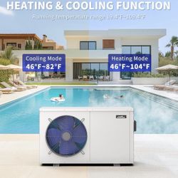Pool Heat Pump for Above Ground Pools, SPA Pool Heater Pump 30000 BTU/hr, 110V Electric Pool Pump Heaters for Inground, Up to 10000 gallons Fit 15/18/