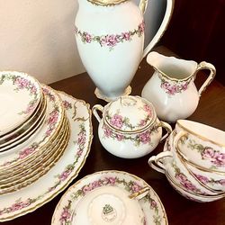 21 Piece Antique Limoges Tea Set Circa 1900 | L&S Limoges | MTR Limoges