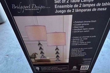 Set Of Two Table Designer Lamps New In Box Display Model
