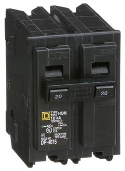 Square D HOM220 20A 2-Pole Circuit Breaker Plug-In 120/240V UL HACR NEW