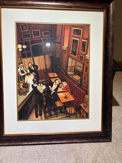 Framed Art Print of a Classic Café Scene
