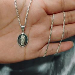 925 Sterling Silver Chain With The Pendant/Cadena Con Medalla De San Judas De Plata 925