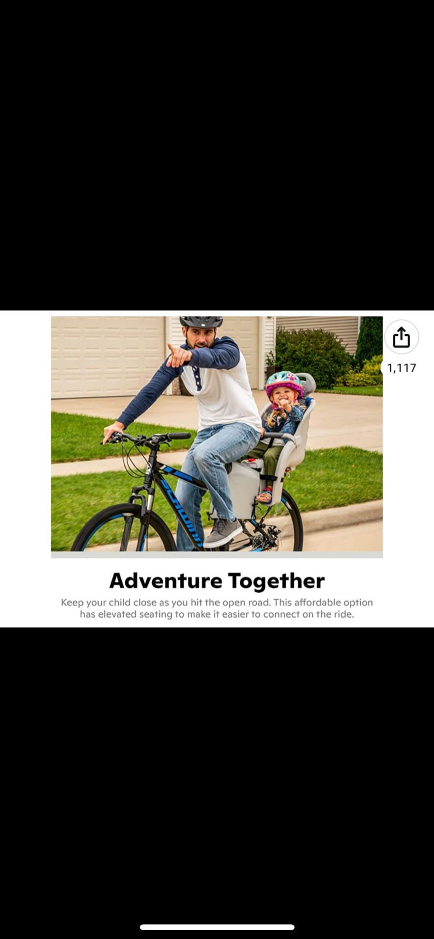 Child rear bike seat