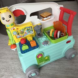 Fisher-Price Laugh & Learn 3-in-1 On-the-Go Camper Infant Walker & Toddler Activity Center