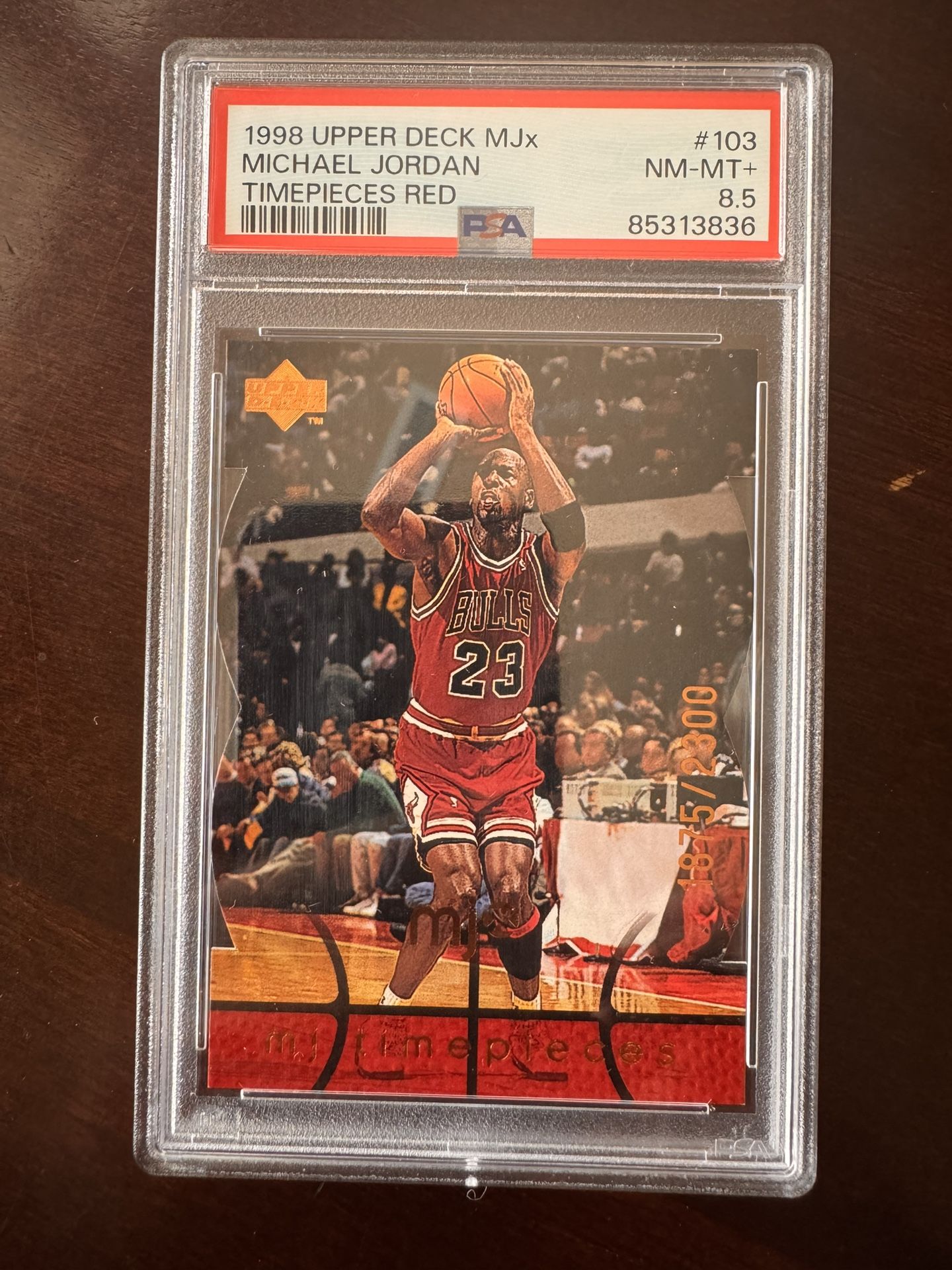 1998 Upper Deck MJx Timepieces Michael Jordan Red #103 2300 PSA 8.5