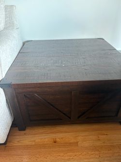 Dark Brown Rustic Farmhouse Coffee Table