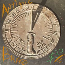 ANTIQUE BRASS WEATHER SUN DIAL Flora & Fauna Compass Clock Roman Numeral Father Time Grim Reaper Sparrow Garden Man Cave Decoration 