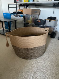 blanket basket storage by couch - extra large