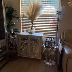Silver glass accent table
