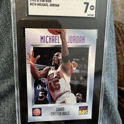 Michael Jordan 1995 Sports Illustrated For Kids Card / Graded 7 Near Mint SGC