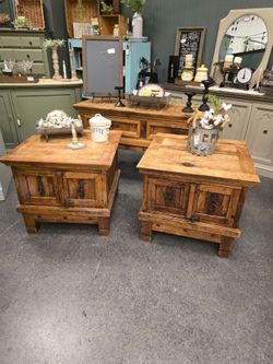 Mexican Pine Side Tables