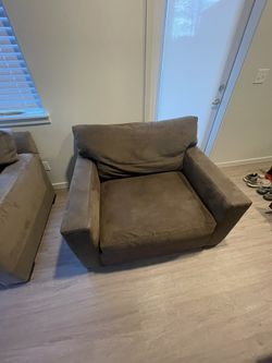 Crate and Barrel Oversized Brown Chair