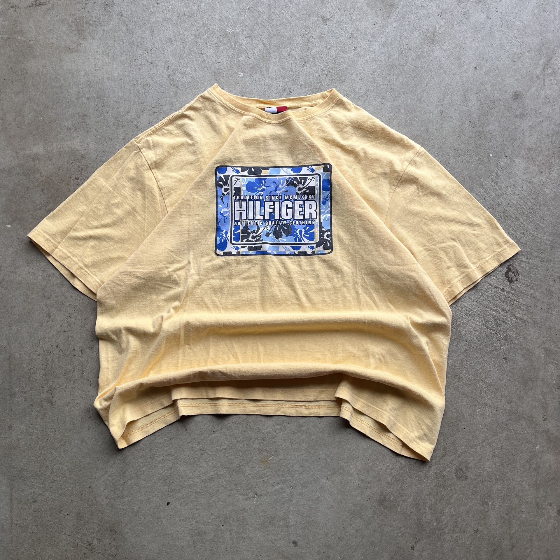 2005 Tommy Hilfiger Surf Yellow Graphic T Shirt