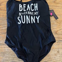 New Beach Better Have My Sunny Black Bathing Suit Size 11-13 