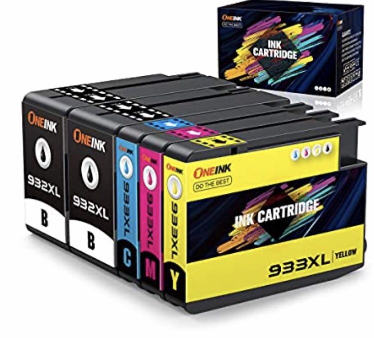 ONEINK Compatible HP Ink Cartridge Replacement for HP 932XL 933XL 932 XL 933 XL Ink Cartridge Used for HP Officejet Pro 6 7 Printer,5