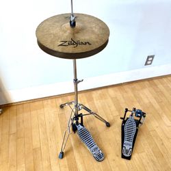 Zildjian ZHT 13” Mastersound Hihat Drum Cymbals No Cracks Or Keyholing With  PDP hihat Stand & pedal double chain $150 Cash In Ontario 91762