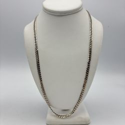 14kt 24” White Gold Cuban Link Chain