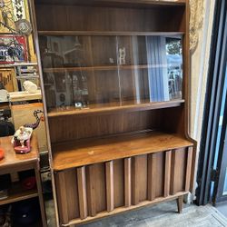 Lane First Edition Walnut Display Buffet / Hutch