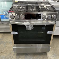 LG gas stove 5 burners in stainless steel