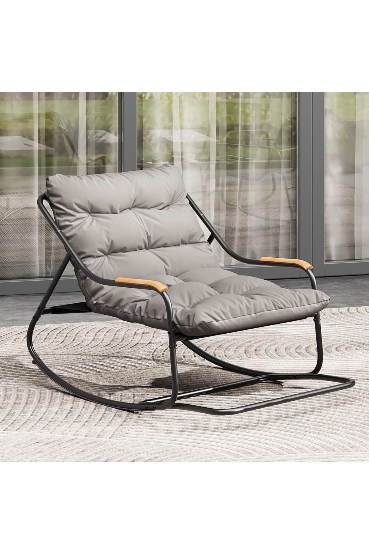 NEW - Patio Oversized Rocking Chair with Soft Thick Cushion