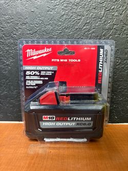1 Milwaukee 48-11-1865 M18 18 Volt Lithium-Ion Battery Pack XC6.0 High Output