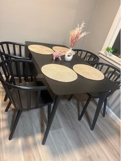 Dining table and chairs