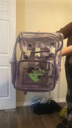 Clear purple backpack
