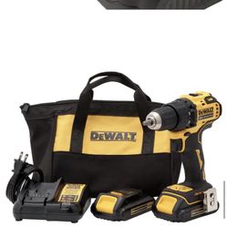 DEWALT ATOMIC 20V MAX Cordless Brushless Compact 1/2 in. Drill/Driver, (2) 20V 1.3Ah Batteries, Charger and Bag