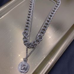 New Double Layers Face Pendant Necklace, Pick 2 Jewelry Free Shipping 