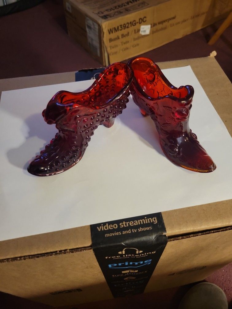 Fenton Glass Shoe