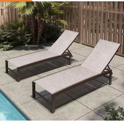 Outdoor Chaise Lounge Chairs Set of 2