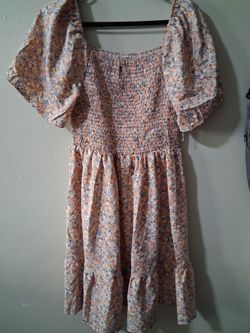 Light Pink Floral  Women Dress 