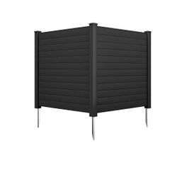 48" W X 48" H Air Conditioner Fence Privacy Screen with Metal Stakes, Outdoor Trash Can Enclosure, Vinyl Pool Equipment Enclosure (4 Panels)AB38