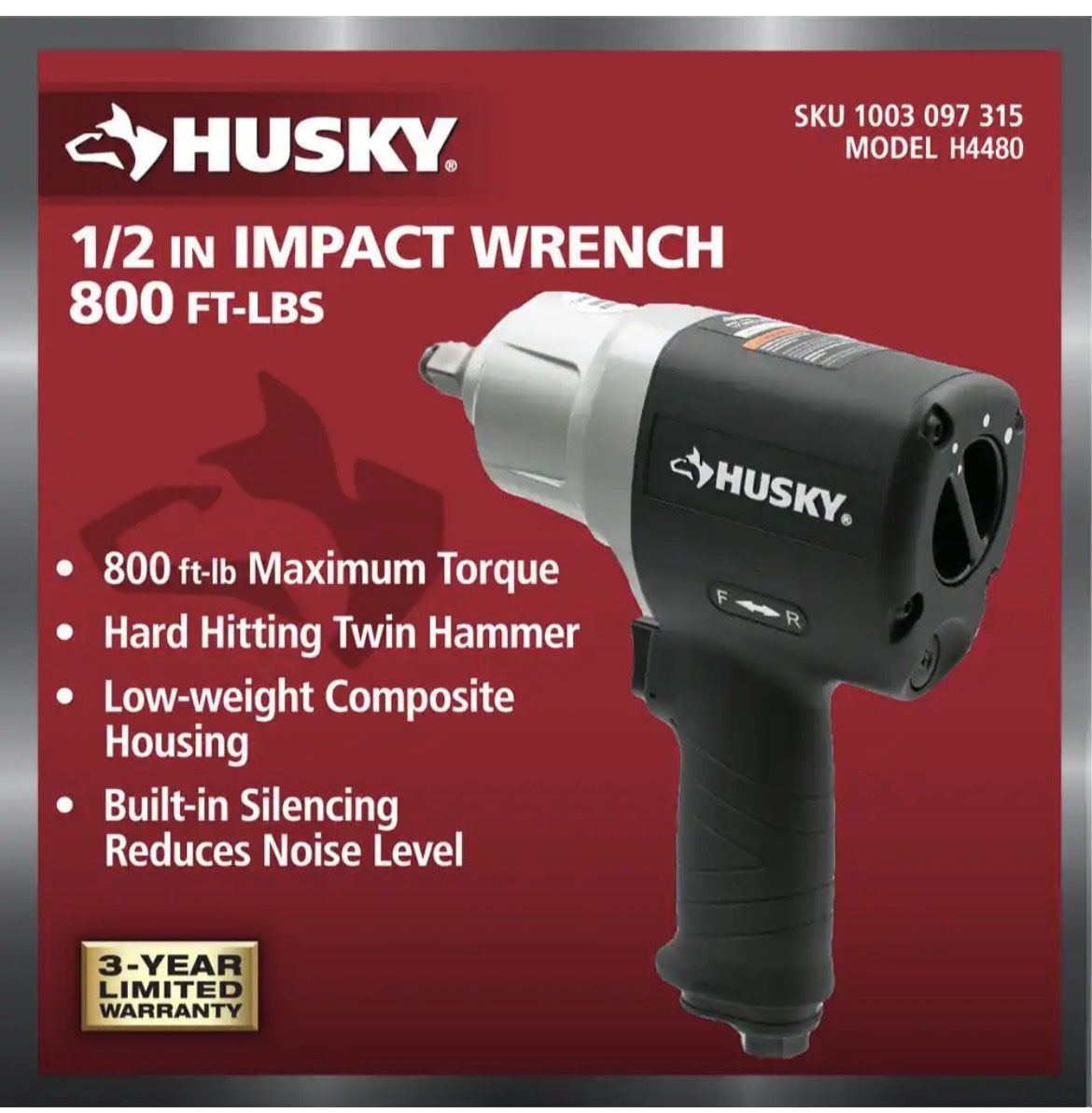 800 ft./lbs. 1/2 in. Impact Wrench