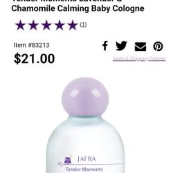Jafra Tender  Moments Lavender  And Chamomille Calming Baby Cologne