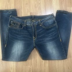 Blue Jean/ Yellow Stitched Ricky True Religion Jeans