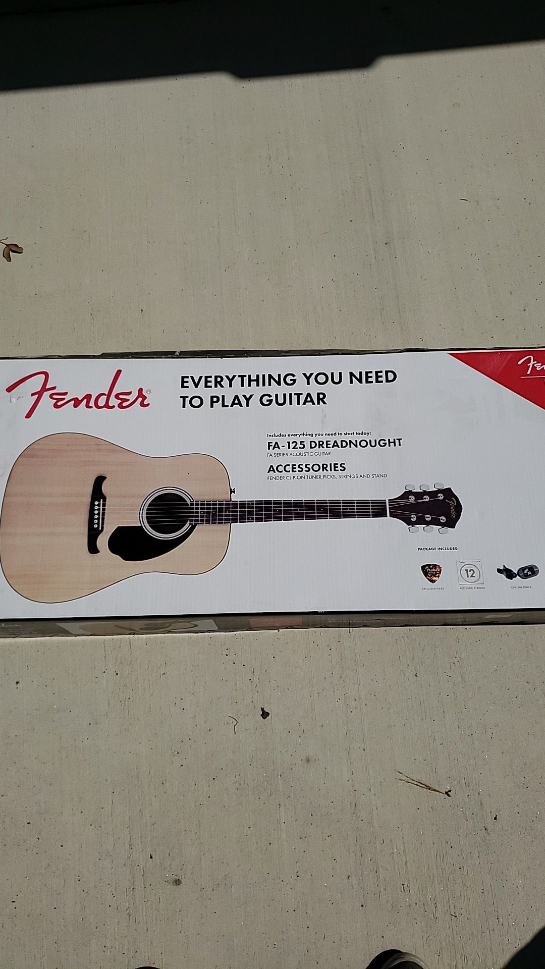 Fender FA-125 Dreadnought Natural Acoustic Guitar
