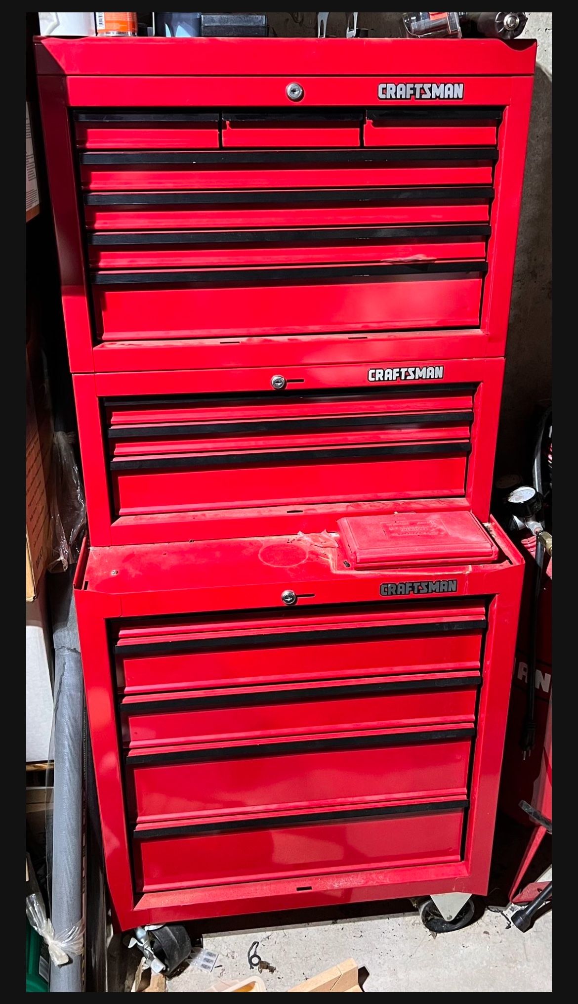 12 Drawer Craftsman Toolbox includes tools