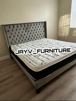 King bed frame with mattress